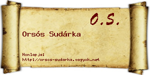 Orsós Sudárka névjegykártya